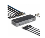 StarTech Triple-Monitor USB-C Docking Station, 140W Laptop Charging Dock for MacBook Pro and Windows, 4K 60Hz, TAA