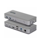 StarTech Triple-Monitor USB-C Docking Station, DP/HDMI, 2x 4K 60Hz 1x 4K 30Hz, 100W PD, GbE, Driverless Dock For Windows