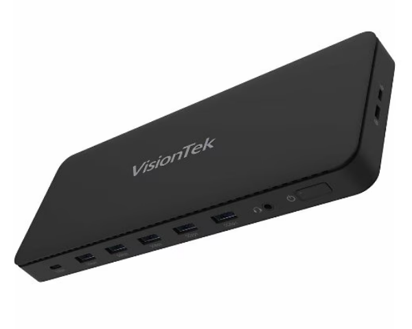 VisionTek VT4600DL Universal Dual 4K Docking Station 100W Charging (USB-A, USB-C)