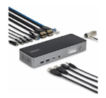 StarTech Triple-Monitor USB-C Docking Station, 140W Laptop Charging Dock for MacBook Pro and Windows, 4K 60Hz, TAA