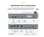 StarTech Triple-Monitor USB-C Docking Station, 140W Laptop Charging Dock for MacBook Pro and Windows, 4K 60Hz, TAA - Image 3