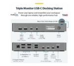 StarTech Triple-Monitor USB-C Docking Station, 140W Laptop Charging Dock for MacBook Pro and Windows, 4K 60Hz, TAA - Image 3
