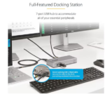 StarTech USB-C Dual Monitor Docking Station, USBC to HDMI 4K60Hz, USB C to DP HDMI Hub, 7 Port USB Adapter, 85W, TAA - Image 2