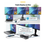 StarTech Triple-Monitor USB-C Docking Station, 140W Laptop Charging Dock for MacBook Pro and Windows, 4K 60Hz, TAA - Image 4