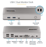 StarTech USB-C Dual Monitor Docking Station, USBC to HDMI 4K60Hz, USB C to DP HDMI Hub, 7 Port USB Adapter, 85W, TAA - Image 4